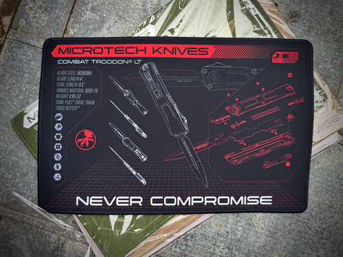 Microtech Felt Mat Combat Troodon Breakdown Image Black MAT-CT