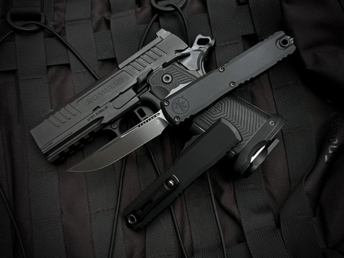 Microtech Ultratech S/E Gen III ZBP Black Shadow Aluminum Body w/ M390MK DLC Shadow Plain Edge Blade (3.2") 1121-1DLCTSH