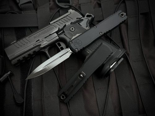 Microtech Ultratech D/E Gen III ZBP Black Shadow Aluminum Body w/ M390MK DLC Shadow Plain Edge Blade (3.2") 1122-1DLCTSH