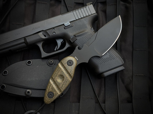 Sniper Bladeworks UC Utility Skinner OD Green Micarta Handle w