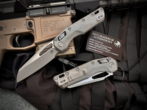 Microtech MSI RAM-LOK Folder Marfione Select Apocalyptic Titanium Slab Side Body w/ M390MK Apocalyptic Plain Edge Blade (3.75") 210-10APMS1