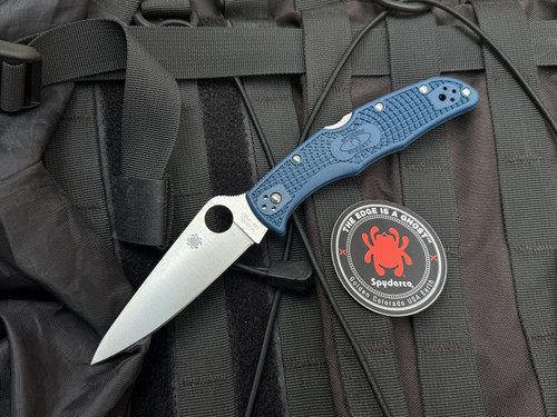 Spyderco Endura 4 Cobalt Blue FRN Lightweight Body w/ SPY27 Satin Plain Edge Blade (3.8") C10PCBL
