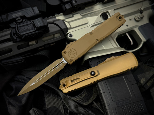Microtech Ultratech D/E Gen III ZBP Cerakote RAL-8000 Aluminum Body w/ M390MK Cerakote Plain Edge Blade (3.5") 1122-1CRA