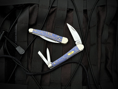 Case Knives Blue Sycamore Wood Smooth Seahorse Whittler 63735