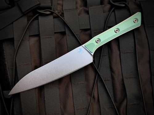 Microtech 8" Chef Knife Caribbean Blue G10 Handles w/ M390MK Stonewashed Plain Edge Blade (8") 3000-10CA