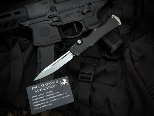 Marfione Select Halo IV Black Aluminum Body w/ M390MK Stonewashed Clip Point Plain Edge Blade 1150-10MS1