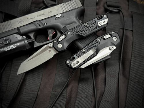 Microtech MSI Mini RAM-LOK Folder Black Frag Aluminum Body w/ M390MK Apocalyptic Plain Edge Blade (3.25") 210M-10APFR