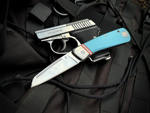 Gerber Straightlace Slipjoint Folder Blue Aluminum Body w/ Polished Plain Edge Blade (2.9") 30-001699