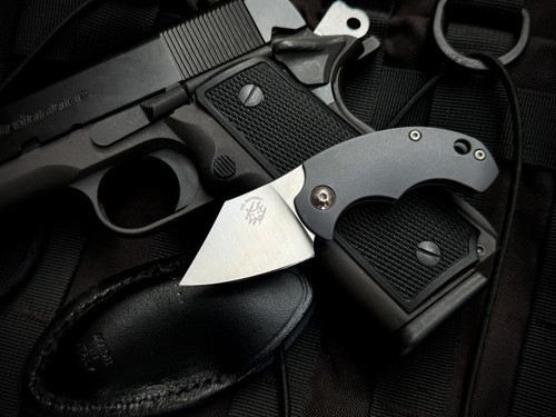 Fox Knives Bastinelli BB Drago “Piemontes” Friction Folder Gray FRN Body w/ Satin Plain Edge Blade (1.77”) FX-519GR