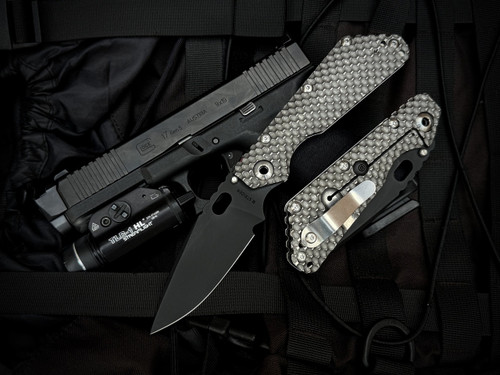 Strider Knives SMF Folder DGG Titanium Body w/ Black Plain Edge Blade