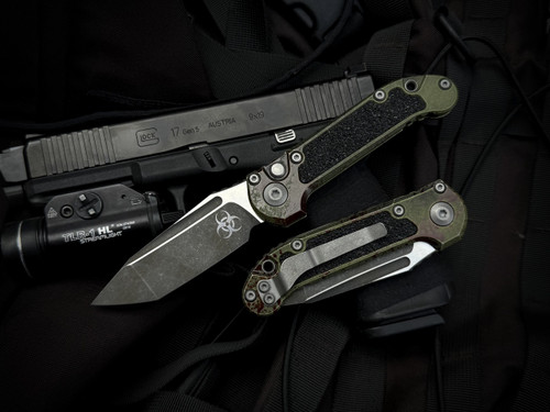 Microtech LUDT T/E Auto Folder Outbreak Aluminum Body w/ M390MK Apocalyptic Plain Edge Blade (3.5") 1136-1OBS
