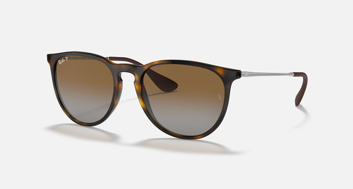 Ray-Ban Erika Sunglasses Erika Classic Sunglasses Polished Light Havana Frame w/ Brown Polarized Lenses RB4171 710/T5 54-18