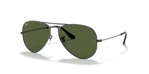 Ray-Ban Aviator Classic Sunglasses Gunmetal Grey Frame w/ G-15 Green Lenses RB3025 004/58 58-14