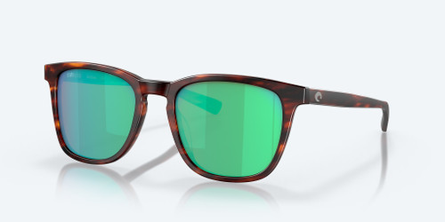 Costa Sullivan Sunglasses Matte Tortoise Frame w/ Green Mirror Polarized Glass Lenses SUL 191 OGMGLP