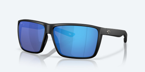 Costa Rincon II Sunglasses Matte Black Frame w/ Blue Mirror Polarized Glass Lenses 6S9121 912102 64-11