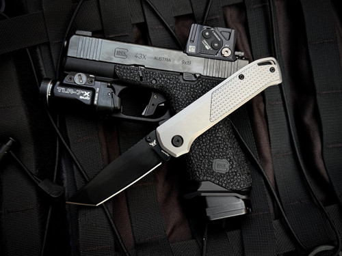 Flytanium Arcade Pro Folder Milled Titanium Body and Demko Shark-Lock w/ 20CV DLC Plain Edge Blade (3.2") 1396B