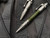 Heretic Knives Thoth Modular Ink Pen Stonewashed Titanium Cap and Tail w/ Green Ano Aluminum Barrel H038-GRN