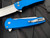 Pro-Tech Malibu Reverse Tanto Textured Blue Handle w/ Stonewashed 20CV Blade (3.25”) 5205-BLUE