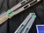 EOS Trident Balisong Stonewashed Titanium Handles w/ Green Hardware and Drop Point Stonewashed S30V Blade (4.5”)