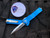 Microtech Troodon D/E Blue Aluminum Body w/ Satin Plain Edge Blade (3") 138-4BL
