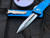 Microtech Troodon D/E Blue Aluminum Body w/ Satin Plain Edge Blade (3") 138-4BL