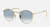 Ray-Ban Round Flat Sunglasses Gold Frame, Blue Lenses RB3447N 001/90