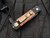 Pro-Tech Godson Custom Limited Black Handle Maple Burl Inlays w/ Mosaic Pin Button and Chad Nichols Ladder Damascus Blade (3.15”) 706-Dama