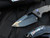 Heretic Knives Custom Medusa Auto Full DLC Titanium Frag Pattern Body and Abalone Inlaid Button and Pocket Clip w/ Hand Ground Stealth Polish Tanto Blade