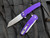 Pro-Tech Knives Malibu Manual Flipper Textured Purple Handles w/ 20CV Stonewashed Reverse Tanto Blade 5205-PURPLE