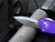 Microtech Troodon Mini D/E Purple Aluminum Body w/ Stonewashed Plain Edge Blade (1.99”) 238-10PU