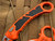 Microtech Lineman Rescue Safety Orange Cerakote Aluminum Handle w/ Belt Cutter and Full Serrated Blade 264-3COR