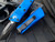 Microtech Mini Troodon D/E Blue Aluminum Body w/ Black Plain Edge Blade (1.99”) 238-1BL
