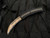 Heretic Knives Custom Roc Auto Curved OTF Black Aluminum Snakeskin Carbon Fiber Inlaid Body w/ Baker Forge Damascus Blade (3”)