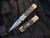 Pro-Tech Godson Auto Folder Solid Bronze Body and FatCarbon Black Camo Inlays w/ Mother of Pearl Button and Satin Finished Plain Edge Blade (3.15”) 7114-BLKCAMO