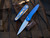 Pro-Tech Knives Newport Auto Folder Blue Aluminum Body w/ Stonewashed S35VN Plain Edge Blade (3”) 3405-BLUE