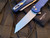 Pro-Tech Malibu Button Lock Flipper Dark Blue Aluminum Body w/ Stonewashed 20CV Reverse Tanto Plain Edge Blade (3.3”) 5201-BLUE