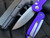 Microtech LUDT Auto Folder Purple Aluminum Body w/ Stonewashed Plain Edge Blade (3.375”) 135-10PU