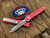 Microtech Ultratech S/E Distressed Red Aluminum Body w/ Stonewashed Plain Edge Blade (3.45”) 121-10DRD