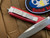 Microtech Ultratech S/E Distressed Red Aluminum Body w/ Stonewashed Plain Edge Blade (3.45”) 121-10DRD