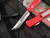 Microtech Ultratech Hellhound Red Aluminum Body w/ Stonewashed Plain Edge Blade (3.4") 119-10RDS