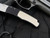 Pro-Tech Knives BR-1 Magic Hidden Bolster Release Folder Black Aluminum Polished Ivory Micarta Inlaid Body w/ Stonewashed Plain Edge Blade (3.1”) BR1.51