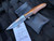 Jason Clark Custom Folder “Hybrid Drop Point” Butterscotch Micarta Scales and Burlap Micarta Bolster w/ Magnacut Plain Edge Blade