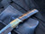 Jason Clark Custom Knives Folder “1-Tanto” Koa Wood Scales and Mokume Bolsters w/ Damasteel Plain Edge Blade