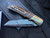 Jason Clark Custom Folder “1-Tanto” Koa Wood Scales and Mokume Bolsters w/ Damasteel Plain Edge Blade