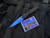 Pro-Tech Knives Newport Black Aluminum Body w/ Abalone Button and S35VN Sapphire Blue Plain Edge Blade (3”) 3407-SB