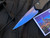 Pro-Tech Knives Newport Black Aluminum Body w/ Abalone Button and S35VN Sapphire Blue Plain Edge Blade (3”) 3407-SB