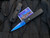 Pro-Tech Godson Black Aluminum Body w/ Abalone Button and Sapphire Blue Plain Edge Blade (3.15”) 721-SB