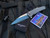 Pro-Tech Malibu 2022 Nashville Custom Knife Show Textured Gray Aluminum Body w/ MOP Button and Mirror DLC Mike Irie Blade (3.25”)