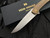 Hog House Knives Model T Bronzed Titanium Body w/ Bronzed Anodized Hardware and Blasted RWL-34 Blade (3.36”) HHK-T-BR-BZBZ
