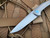 Hog House Knives Model T Titanium Body w/ Light Blue Anodized Hardware and Blasted RWL-34 Blade (3.36”) HHK-T-BR-SLBL